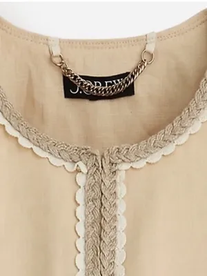 J. Crew Linen Cropped Lady Jacket Raffia Blazer in Buff Clay Beige Size 16 thumbnail 6