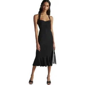 NWT Hutch Anthropologie Halter Lace Corset Underwire Fit & Flare Midi Dress‎ M thumbnail 2