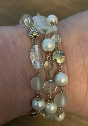 Multi Chain Beaded Bracelet Gold thumbnail 2