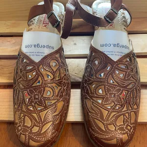PIKOLINOS Brown Leather Cutout Mules thumbnail 1