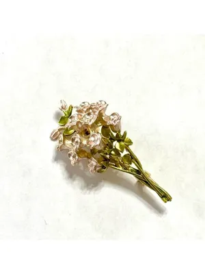 Floral Rose Bouquet Brooch Pink and Green New thumbnail 7