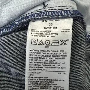 Gap 1969 Wide Leg Trousers Solid Denim Jeans Indigo Super High Rise Size 33 thumbnail 5