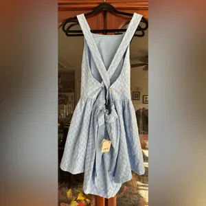 Free People Free-Est Va Va Volume Mini Dress Jacquard Criss-Cross New thumbnail 7