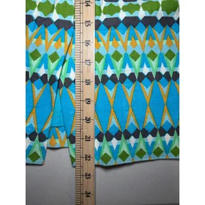 J. Crew The Pencil Skirt 12 100% Cotton‎ Lined Blue Geometric Basketweave B8203 thumbnail 9