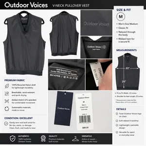 778 Outdoor Voices RecNylon V-Neck Vest Black Medium thumbnail 14