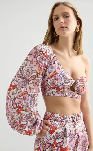 RUNAWAY THE LABEL Crop Top One Shoulder Top thumbnail 4