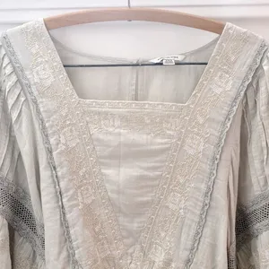 American Eagle Embroidered Bell Sleeve Blouse Womens S Boho Cottagecore Renfair thumbnail 4