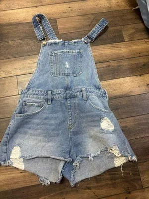 Forever 21 Overalls Denim Distressed Women’s thumbnail 1