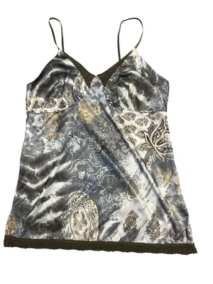Xhilaration Goblincore Fairy Y2K Crochet Trim Satin Cami Tank Top Vampire Diaries Coquette thumbnail 1