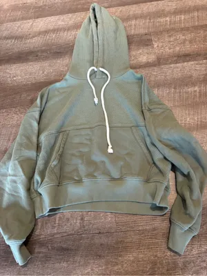 Aerie Sage Green Hooded Pullover Sweatshirt thumbnail 1