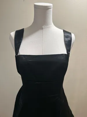 Micas Black Satin Mini Dress thumbnail 2