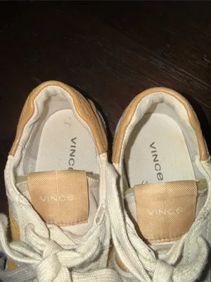 Vince Beige Suede Sneakers with Mustard Side Panels 6M thumbnail 3