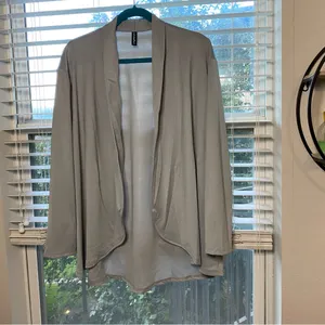 JFN Just Fashion Now Womens Charming Gray Wrap Loose Casual Plain Coat XL(12) thumbnail 3