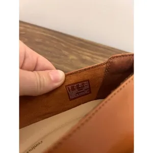 Clarks Artisan Tan Leather Square Toe Loafers Size 8.5 W Wide 261819605080 thumbnail 3