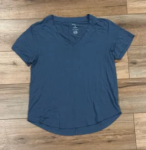 AMERICAN EAGLE Soft & Sexy Casual Flowy Blue V-neck Short Sleeve Top | Size XS thumbnail 1