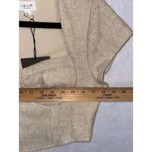 Le Lis Collection‎ Beige Tweed Bustier Crop Top Short Sleeve NWT Large thumbnail 7