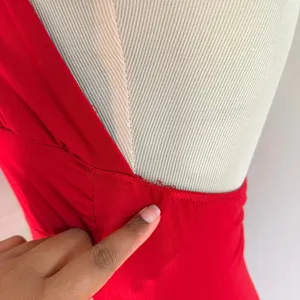 Y2k Red Lipstick Heart Asymmetrical Halter Neck Midi Dress thumbnail 6