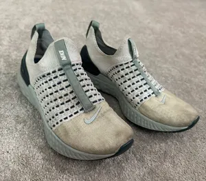Nike Women’s Slip-On Knit Sneakers - Beige and Dark Green thumbnail 1