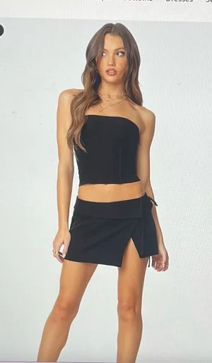 Edikted Black Wrap Skirt thumbnail 1
