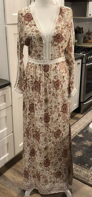 LUCCA- vintage Floral embroided lace Maxi Dress thumbnail 1