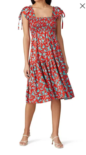 Love, Whit By Whitney Port Red Floral Print Dress thumbnail 3