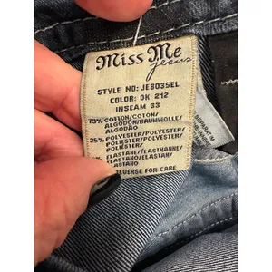 Miss Me Jeans Low Rise Easy Boot Size 28 Embellished Flap Pockets Thick Stitch thumbnail 5