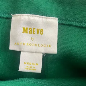 Anthropologie Maeve Tie-Back Ponte Pullover Top in Green & Black Size Medium thumbnail 4