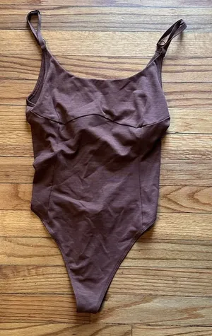 Outdoor Voices Move Free Leotard Bodysuit Cocoa Size S thumbnail 1