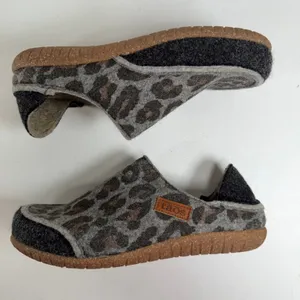 Taos 41 10.5 Convertawool Leopard Clogs Wool Slip On Comfort Shoes Collapsible thumbnail 3