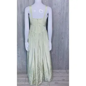 Jessica McClintock gunne sax light green jeweled tanktop fit & flair silky dress thumbnail 8