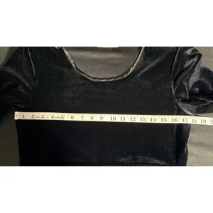 Vintage 90s CDC Caren Desiree Black Velvet Maxi Dress Tie Back Size 10 retro thumbnail 10