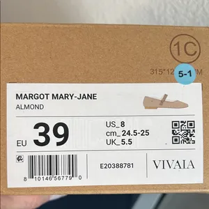 Vivaia Women's Margot Mary Jane Lightweight Breathable Flats in Almond - US 8 thumbnail 2
