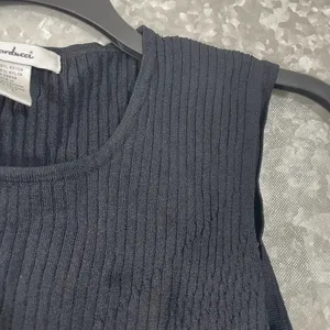 Carducci Black Ribbed Sleeveless Shell Top - Size Large - Cable Knit Accent thumbnail 2