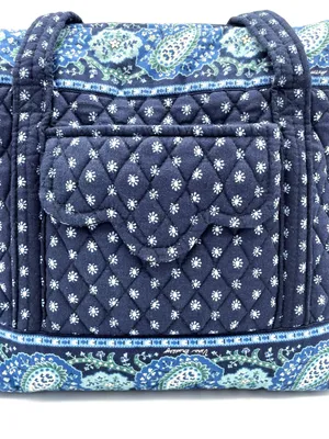 Vera Bradley Seaport Navy Villager Scalloped Tote Bag Floral Vintage 2002 Y2K thumbnail 2