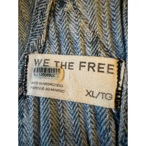 Free People XL Ziggy Striped Overalls in Beachcomber Railroad Bohemian Coastal thumbnail 10