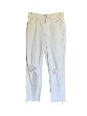 Madewell - Baggy Straight Jeans High Rise White 100% Cotton Sz 28 Tall thumbnail 3