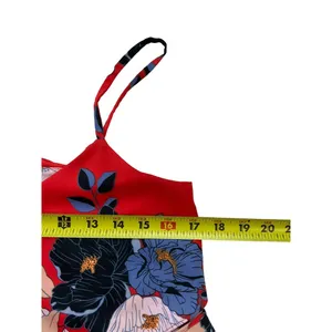 Rachel Roy Red Floral Adjustable Strap Top Size M 39-16 thumbnail 5
