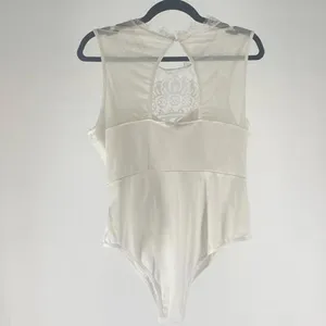 Elegant Lace-Trim White Bodysuit thumbnail 2
