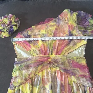 Women’s Floral One Shoulder Lightweight Summer Dress Leg Slit Cut Outs Size L thumbnail 8