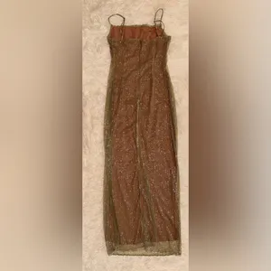 NWOT House of CB 'Alondra' Cafe Au Lait Beaded Maxi Dress sz L thumbnail 11