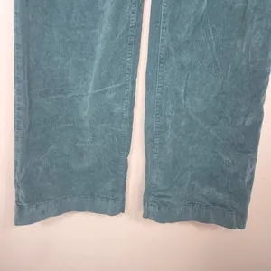 Faherty Stretch Cord Wide Leg Pants 27 Teal Green Organic Cotton Corduroy thumbnail 7