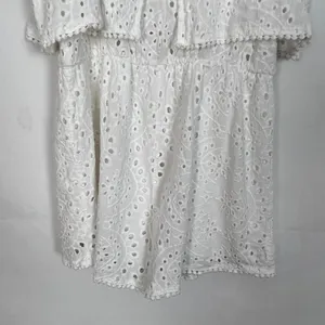 LA Hearts Eyelet Sleeveless Ruffle White Romper thumbnail 9