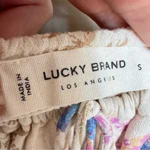Lucky Brand Floral Printed Slip Dress Midi Cream Blue Size Small thumbnail 7