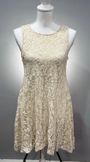 CLEARANCE! Cream Free People Sheer Miles of Lace Dress Size S EUC thumbnail 1