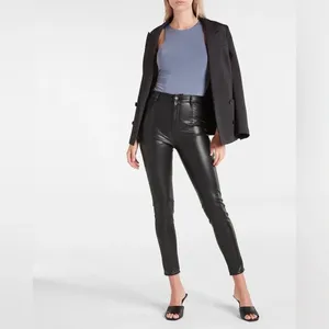 Express Super High‎ Waisted Faux Leather Moto Skinny Pants Size 0R thumbnail 4