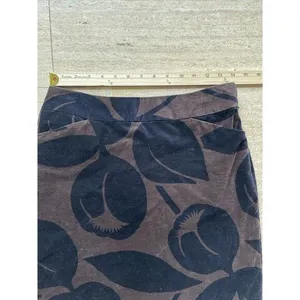 Boden Velvet A-line pencil Skirt Tulip Print Brown Mod floral boho‎ 6 R thumbnail 2