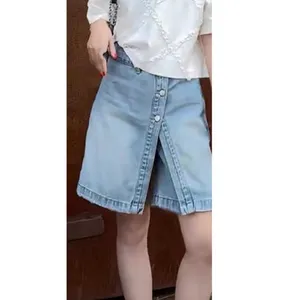 NWT ~ Women's Plus Size Denim Light Blue Jean Skort Mini Skirt Button Front ~ 2X thumbnail 3