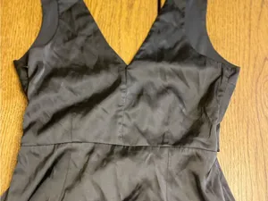 Abercrombie &‎ Fitch Black Satin Cinch-Front Cutout Midi Dress Size XS thumbnail 4