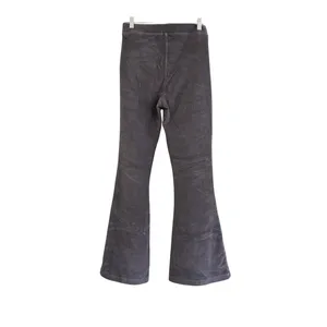Aerie Ribbed Velour Flare‎ Pants Gray High Waisted Leggings Size Medium Cozy thumbnail 6