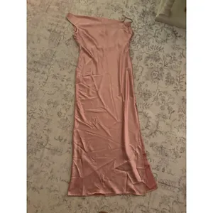 Dessy Social Asymmetrical One Shoulder Cowl Maxi Slip Dress Desert Rose Large thumbnail 3
